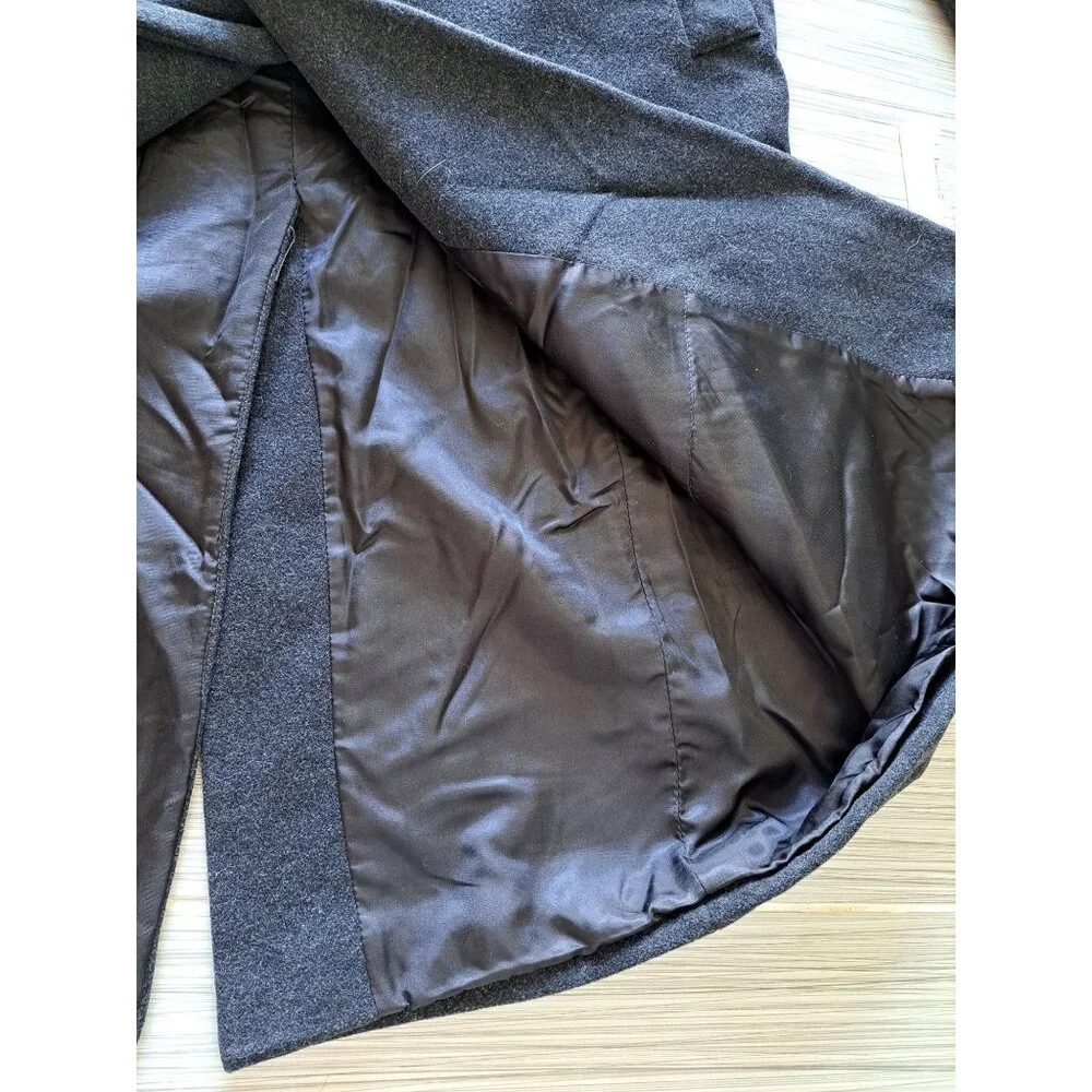 Ralph Lauren Chaps Charcoal Gray Wool Cashmere Overcoat Lined Button Men's 44S - Picture 11 of 14